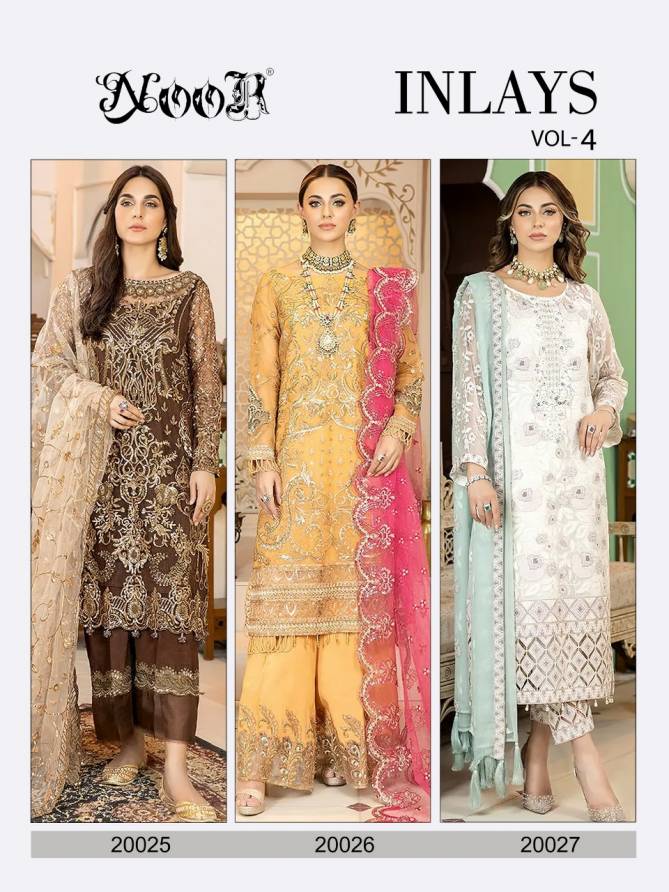  Noor Inlays 4 Festive Wear Wholesale Salwar Kameez Collection